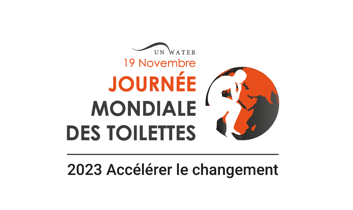 Logo de la journée mondiale des toilettes 2023 "accélérer le chanement"